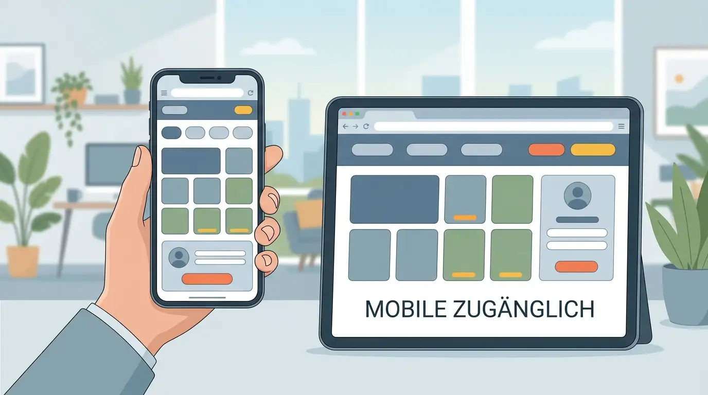 Pribet auf Smartphone und Tablet mit einer für mobile Browser angepassten Darstellung