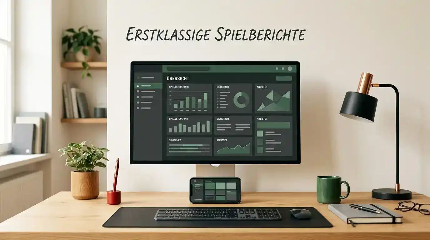 Illustrative Darstellung eines Casino-Checks auf Smartphone und Desktop für Nutzer in Deutschland